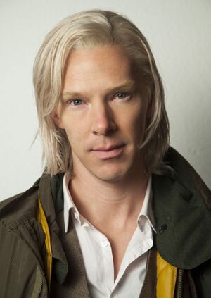 Benedict Cumberbatch as Julian Assange close-up