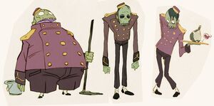 Early Zombie Bellhop Designs from Hotel Transylvania.