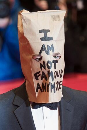 Shia LaBeouf wearing a paper bag over his head to the Nympho