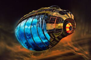 A grenade shaped spacecraft