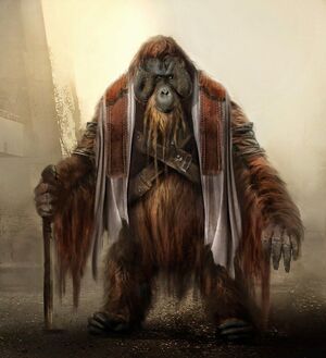 Another Ape Wearing Primitive Clothing