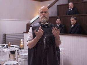 Matt Frewer in The Knick ready to operate