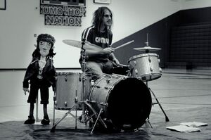 Drummer with John Evans puppet