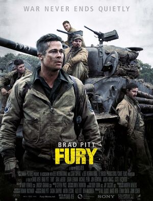 Fury poster - War Never Ends Quietly