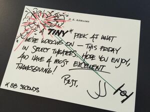J.J. Abrams confirms Star Wars trailer with this handwritten