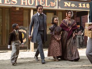 Solomon Northup as a free man with his family in the city