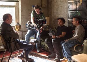 Alejandro González Iñárritu filming Birdman