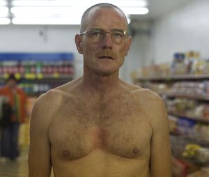 Walter White naked in the supermarket