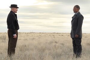Walter White and Gustavo Fring having a chat