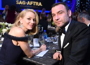 Naomi Watts and Liev Schreiber at their 2015 SAG Awards tabl