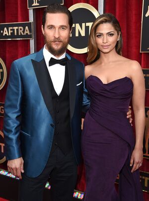 McConaughey and his wife Camila Alves pose at 2015 SAG Award