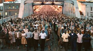 The Selma bridge that was filmed (CGI) to look like the orig
