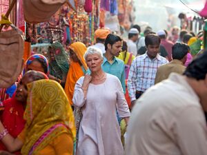 Judi Dench in an Indian Marketplace