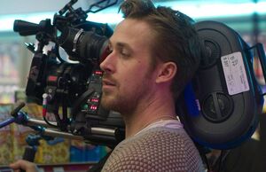 Ryan Gosling on set
