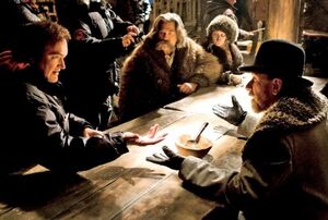 Quentin Tarantino on the set of The Hateful Eight