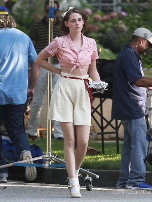 Kristen Stewart on the set of untitled new Woody Allen film