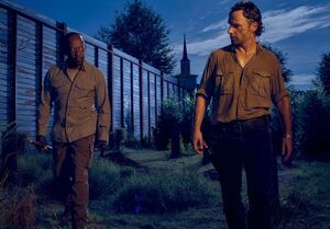 Lennie James and Andrew Lincoln as Morgan and Rick in The Wa