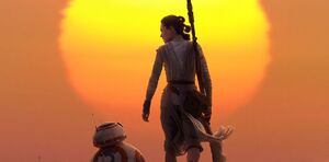 Star Wars: The Force Awakens, featuring Rey and BB-8