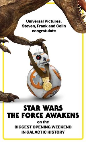 Universal Pictures congratulates Star Wars: The Force Awaken