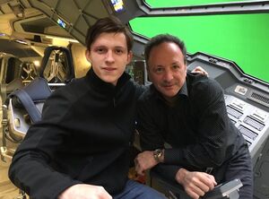 First set photo of Tom Holland (left, if you couldn't tell) 