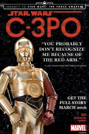 How did C-3PO end up with a red arm? Find out in March, appa