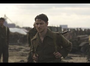 James on the beach during WW2 in the second half of the movi