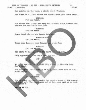 Jon Snow's death script page 3