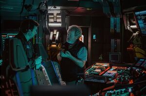 Danny McBride and Ridley Scott in a new set photo for 'Alien