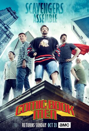 Scavengers assemble in the key art poster for Comic Book Men