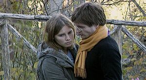 Amanda Knox with her lover after the murder