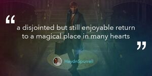 Fantastic Beasts and Where to Find Them Review Quote