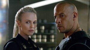 Charlize Theron and Vin Diesel in 