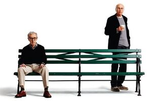 Publicity photo with Woody Allen and Larry David for Whateve