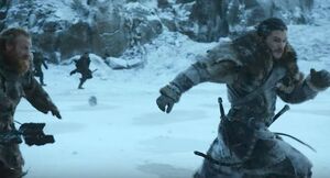 Snow & Tormund run from the dead