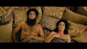 Megan Fox and general Aladeen in The Dictator
