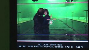 Behind the scenes: Emma Watson and Rupert Grint kiss in Harry Potter
