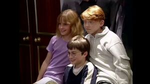 The first Harry Potter press conference where Daniel, Rupert and Emma are introduced