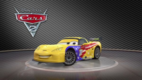 Jeff Corvette shows of his yellow rims and turns around in Cars 2 | Cultjer